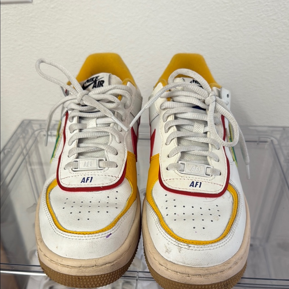 Nike Air Force 1 - White, Yellow, Red Accents